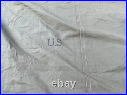 Original Wwii Us Army M1942 Tent Shelter Half-od#7, Dated 1945