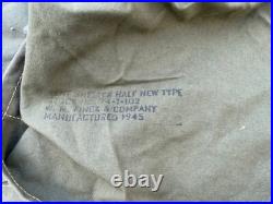 Original Wwii Us Army M1942 Tent Shelter Half-od#7, Dated 1945