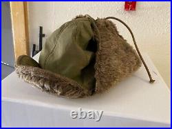 Original Wwii Us Army M1943 Winter Pile Hat Cap-size 7 1/4th