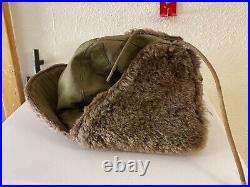 Original Wwii Us Army M1943 Winter Pile Hat Cap-size 7 1/4th