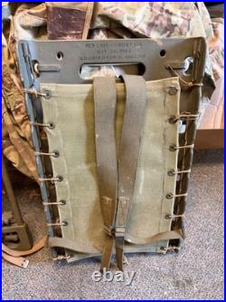 Original Wwii Us Army M1944 Equipment Ammo Carry Pack Board Backpack-dated 1944