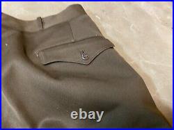 Original Wwii Us Army Officer Class A Chocolates Trousers- Medium 33 Waist