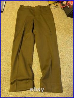 Original Wwii Us Army Officer Class A Chocolates Trousers- Medium Long 34w 35l