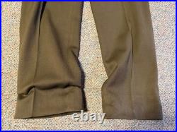 Original Wwii Us Army Officer Class A Chocolates Trousers- Medium Long 34w 35l