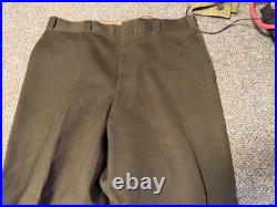 Original Wwii Us Army Officer Class A Chocolates Trousers- Medium Long 34w 35l