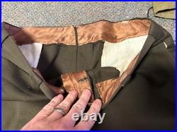 Original Wwii Us Army Officer Class A Chocolates Trousers- Medium Long 34w 35l