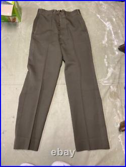 Original Wwii Us Army Officer Class A Chocolates Trousers- Small 32 Waist