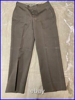 Original Wwii Us Army Officer Class A Chocolates Trousers- Small 32 Waist