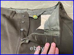 Original Wwii Us Army Officer Class A Chocolates Trousers- Small 32 Waist