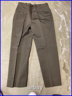 Original Wwii Us Army Officer Class A Chocolates Trousers- Small 32 Waist