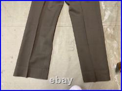 Original Wwii Us Army Officer Class A Chocolates Trousers- Small 32 Waist