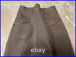Original Wwii Us Army Officer Class A Chocolates Trousers- Small 32 Waist