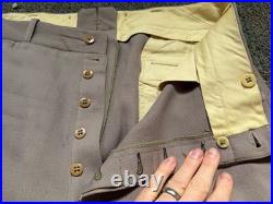 Original Wwii Us Army Officer Class A Pinks Trousers Breeches- Medium 34 Waist