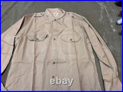 Original Wwii Us Army Officer Khaki Field Shirt- Large/xlarge 46r