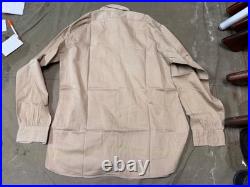 Original Wwii Us Army Officer Khaki Field Shirt- Large/xlarge 46r