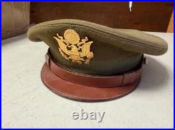 Original Wwii Us Army Officer M1938 Class A Crusher Cap Hat- Size 7 1/4th Medium
