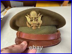 Original Wwii Us Army Officer M1938 Class A Crusher Cap Hat- Size 7 1/4th Medium