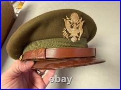 Original Wwii Us Army Officer M1938 Class A Crusher Cap Hat- Size 7 1/4th Medium