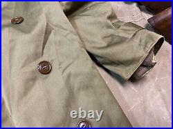 Original Wwii Us Army Officer M1938 Trench Jacket Coat-size Medium 40r