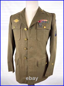 Original Wwii Us Army Service Coat 13th & 20th Armored Division Patches 1942