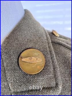 Original Wwii Us Army Service Coat 13th & 20th Armored Division Patches 1942