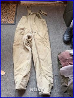 Original Wwii Us Army Tanker Tank Bib Overalls Coveralls-small