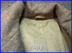 Original Wwii Us Army Winter M1938 Greatcoat Overcoat- Large 44r