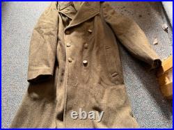 Original Wwii Us Army Winter M1938 Greatcoat Overcoat- Xlarge 48r