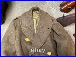 Original Wwii Us Army Winter M1938 Greatcoat Overcoat- Xlarge 48r