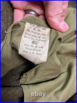Original Wwii Us Army Winter M1938 Greatcoat Overcoat- Xlarge 48r