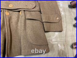 Original Wwii Us Army Winter M1938 Wool Mackinaw Cut Dow Jacket-medium/large 42r