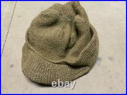 Original Wwii Us Army Winter Wool Knit Jeep Cap-medium