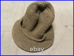 Original Wwii Us Army Winter Wool Knit Jeep Cap-medium