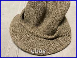 Original Wwii Us Army Winter Wool Knit Jeep Cap-medium