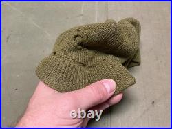 Original Wwii Us Army Winter Wool Knit Jeep Cap-medium