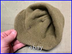Original Wwii Us Army Winter Wool Knit Jeep Cap-medium