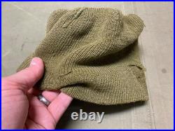 Original Wwii Us Army Winter Wool Knit Jeep Cap-medium