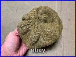 Original Wwii Us Army Winter Wool Knit Jeep Cap-medium