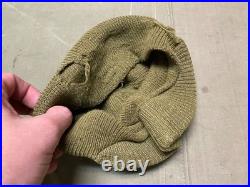 Original Wwii Us Army Winter Wool Knit Jeep Cap-medium