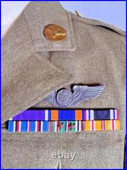 Original Wwii Usaaf Jacket Aircrew Wings, Cbi & Army Air Force Patches Dated