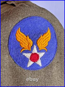 Original Wwii Usaaf Jacket Aircrew Wings, Cbi & Army Air Force Patches Dated