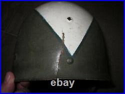 Original vintage WWII US Army front seam steel helmet with liner