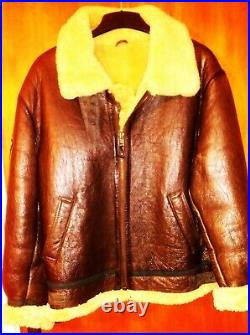 PILOT-BOMBER, B3 ww2 style sheepskin jacket, made USA. Best conditions