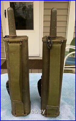 Pair WWII Signal Corps US Army Radio Receiver Transmitter BC-611-F Walkie Talkie