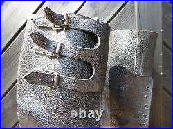 Pair of original WW2 British Army Despatch Rider boots 3 buckle / 12 lace hole
