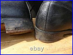 Pair of original WW2 British Army Despatch Rider boots 3 buckle / 12 lace hole