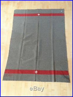 Perfect ORIGINAL SWISS ARMY Military Blanket WOOL THROW WW2 WK2 1938 TOP