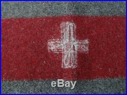 Perfect ORIGINAL SWISS ARMY Military Blanket WOOL THROW WW2 WK2 1938 TOP