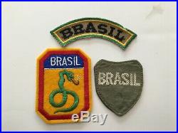 Pk118 Original WW2 Brazilian Army Set Of 3 Patches Forces In Italy WB11