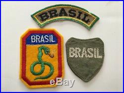 Pk118 Original WW2 Brazilian Army Set Of 3 Patches Forces In Italy WB11